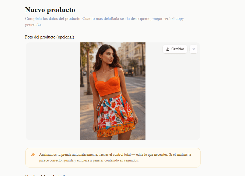Lista de productos en Stylo